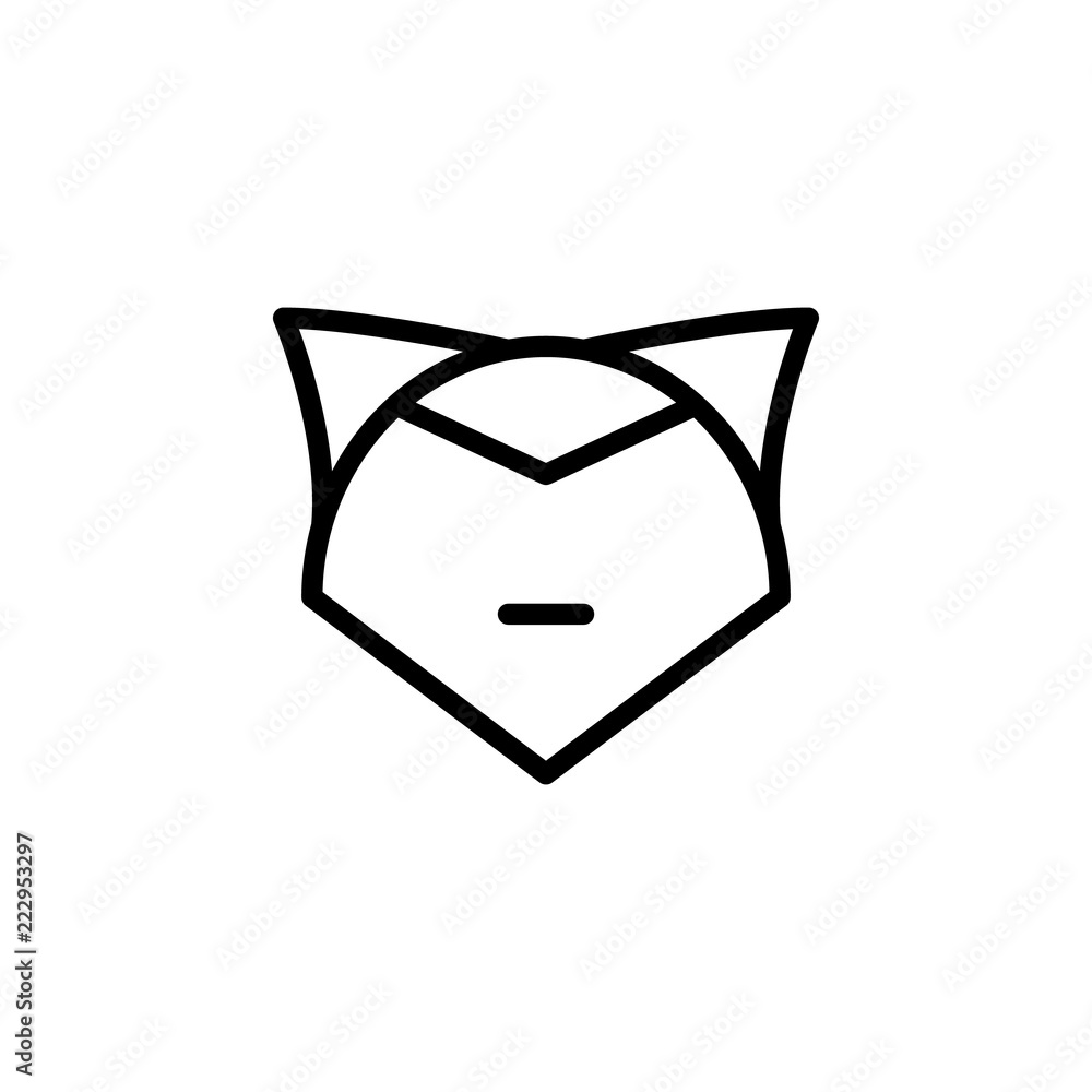 Poster a fox icon. element of autumn icon for mobile concept and web apps. thin line a fox icon can be used