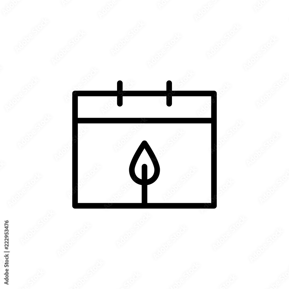 Poster calendar sprout icon. element of autumn icon for mobile concept and web apps. thin line calendar spr