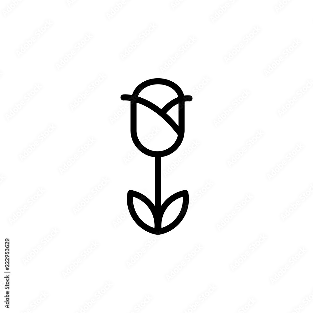 Poster rose flower icon. element of autumn icon for mobile concept and web apps. thin line rose flower icon