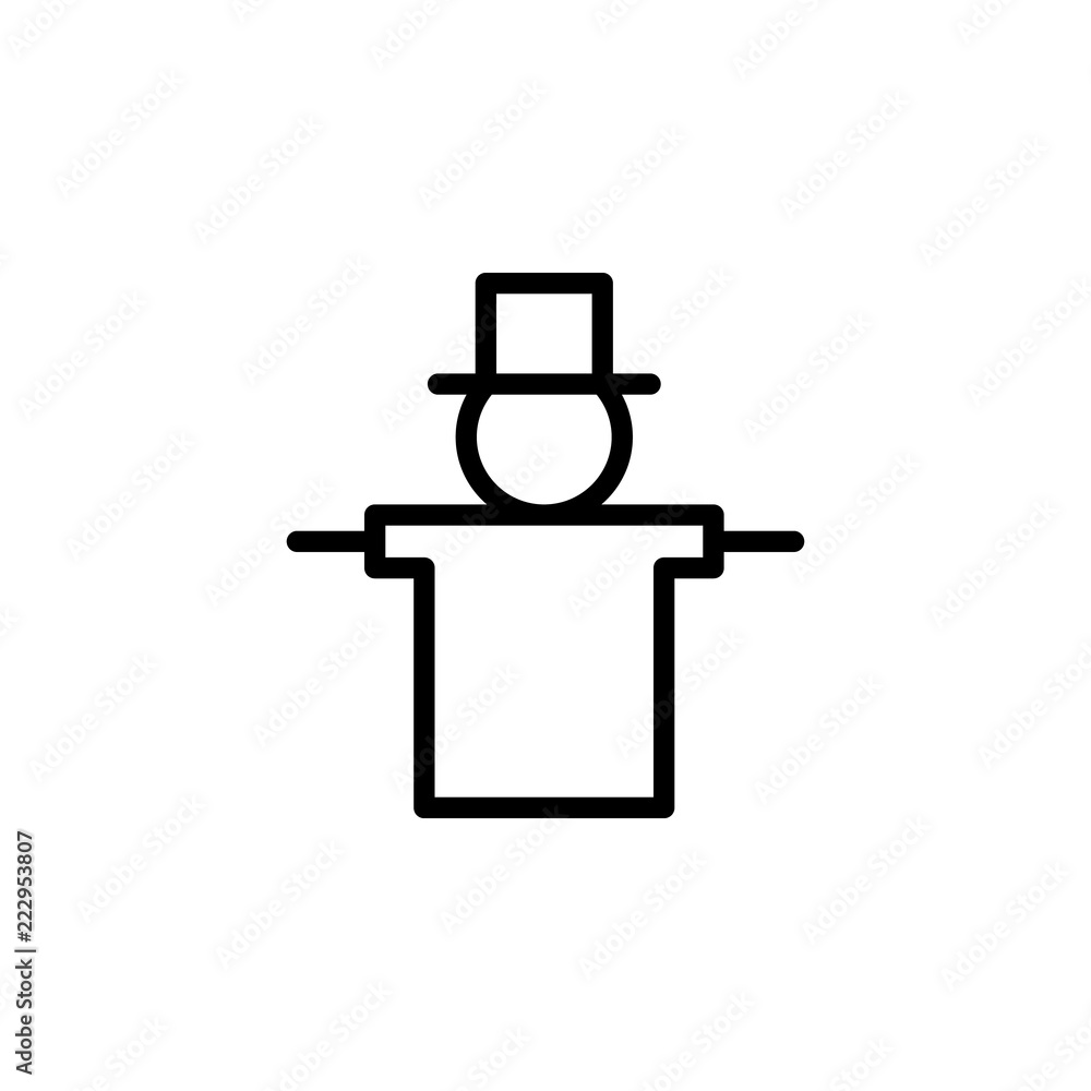 Poster scarecrow icon. element of autumn icon for mobile concept and web apps. thin line scarecrow icon can