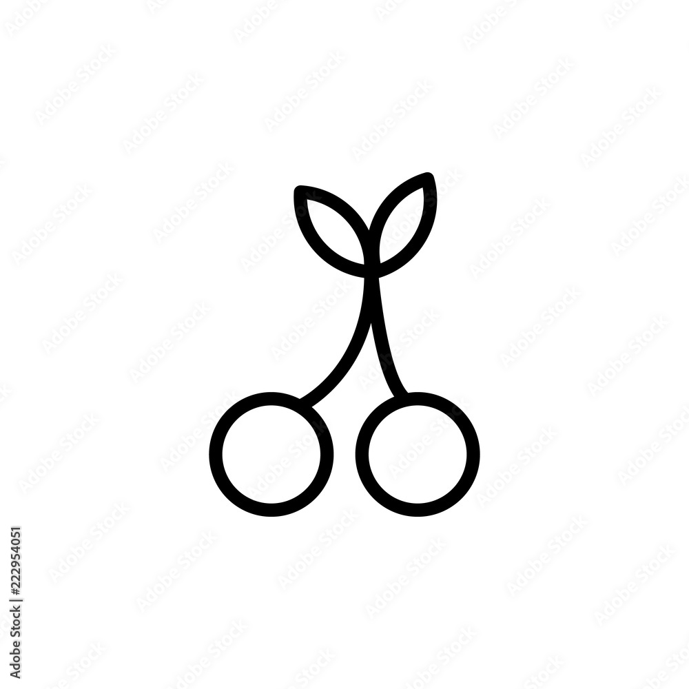 Poster cherry icon. element of autumn icon for mobile concept and web apps. thin line cherry icon can be us