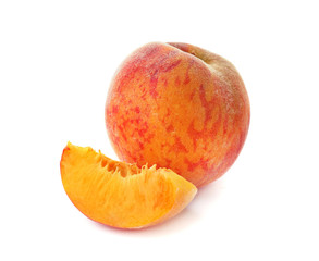 Fresh peach on white background
