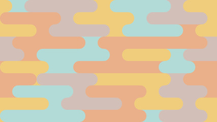 Curved abstract multicolored figures. Modern pattern of curved shapes. Memorable design of packaging, tile, wallpaper, textiles