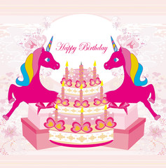 birthday party, unicorn, party cartoons © diavolessa