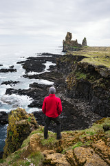 Thufubjarg cliffs and Londrangar sea stacks