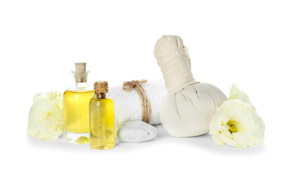 Beautiful spa composition on white background