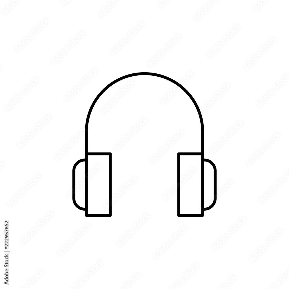 Aufkleber headphones icon. element of internet related icon for mobile concept and web apps. thin line headpho