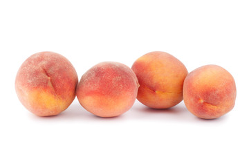 Velvet peaches on a white background isolated close up