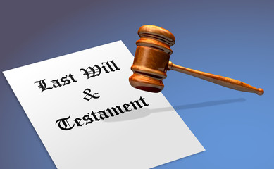 Last Will and Testament Document With Gavel