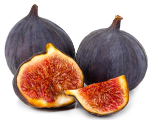 Fresh figs isolated on white background with clipping path