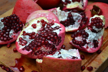 sliced pomegranate