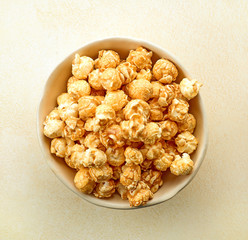 bowl of caramel popcorn