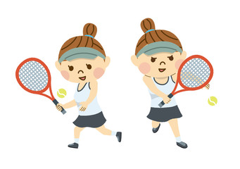 Fototapeta na wymiar テニスをする女性