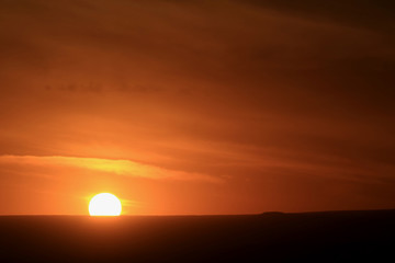 Beautiful sunset over the mountain range of San Pedro de Atacama in northern Chile, South America
