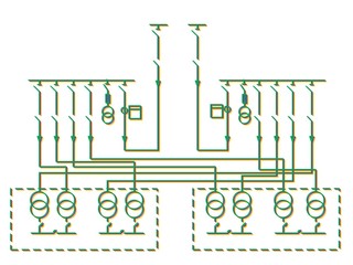 Obraz premium Electric wiring diagram for power transformers