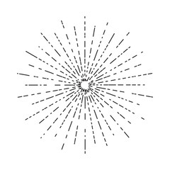 Obraz premium Retro sun bursts, Vintage radiant sun rays shape for logo, labels or emblems and typography decoration template vector Illustration isolated on white background.