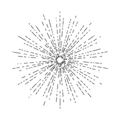 Retro sun bursts, Vintage radiant sun rays shape for logo, labels or emblems and typography decoration template vector Illustration isolated on white background.