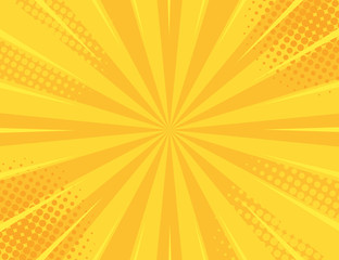 Yellow Retro vintage style background with sun rays vector illustration