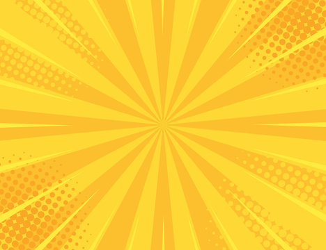 Yellow Retro vintage style background with sun rays vector illustration