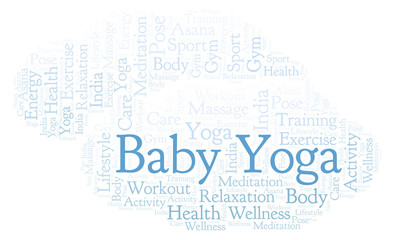 Fototapeta na wymiar Baby Yoga word cloud.