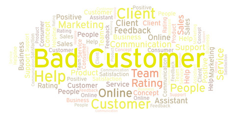 Bad Customer word cloud.