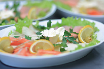 close up.fish snack on the table in the restaurant