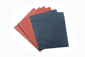 Sheets of sand paper isolated