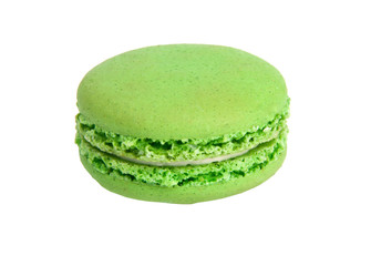 green macaroon isolated on the white background