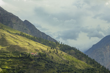 house on the mountain before rain