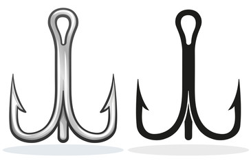 Vector fish hook design cartoon