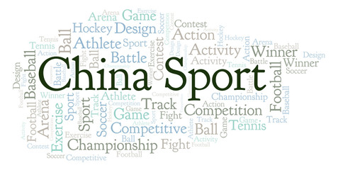 Fototapeta premium China Sport word cloud.
