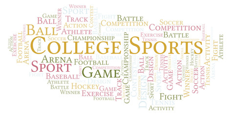 Obraz premium College Sports word cloud.
