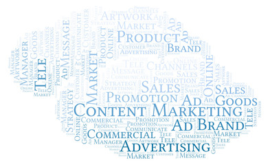 Word cloud with text Content Marketing.