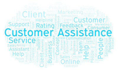 Customer Assistance word cloud.