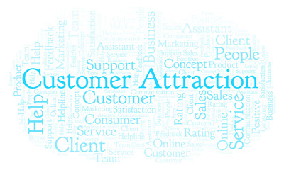 Fototapeta premium Customer Attraction word cloud.
