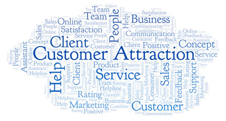 Fototapeta premium Customer Attraction word cloud.