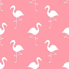 Fototapeta premium Pink flamingo seamless pattern