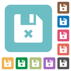 Obraz premium Cancel file rounded square flat icons