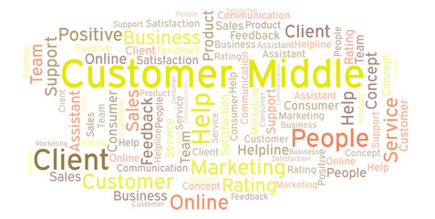 Fototapeta premium Customer Middle word cloud.