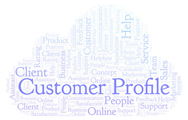 Obraz premium Customer Profile word cloud.