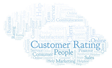 Fototapeta na wymiar Customer Rating word cloud.