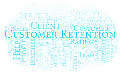 Obraz premium Customer Retention word cloud.