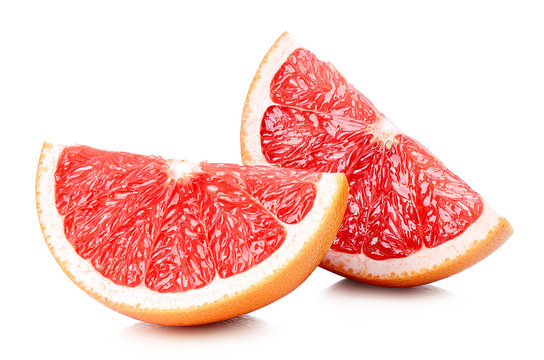 Two perfectly retouched grapefruit slices