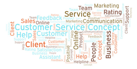 Customer Service Concept word cloud.