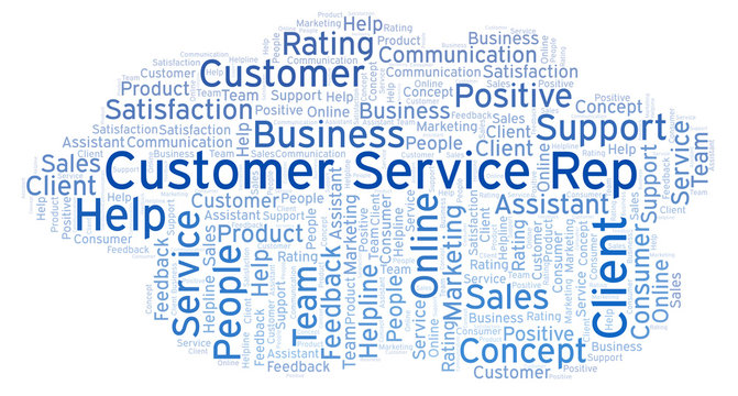 Customer Service Rep word cloud.