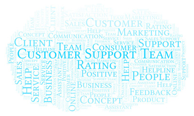 Obraz premium Customer Support Team word cloud.