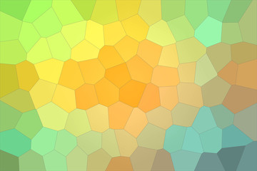 Abstract illustration of green orange blue and red pastel Big Hexagon background, digitally generated.