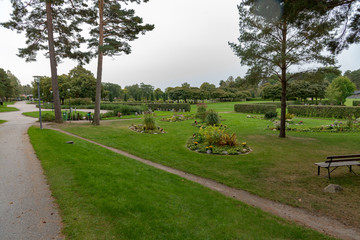 overlooking a cemetery in Mariestad Sweden autumn 2018