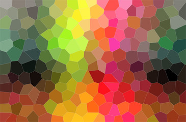 Abstract illustration of green, red and grey bright middle size hexagon background.