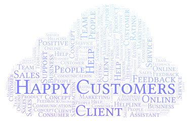 Obraz premium Happy Customers word cloud.